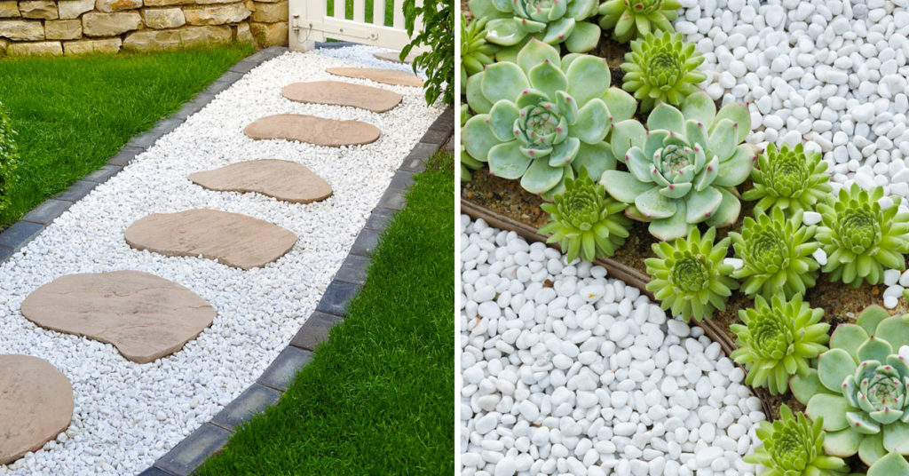 Decorazioni creative con pietre bianche in giardino: 10 idee per ispirarsi - Abbellire Il GiarDino Con La Ghiaia 1024x536